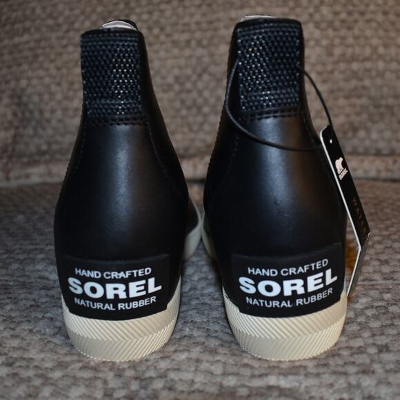 Sorel Black Out and About Waterproof Slip On Wedges Sneakers Size 7 New In Box - Picture 3 of 8